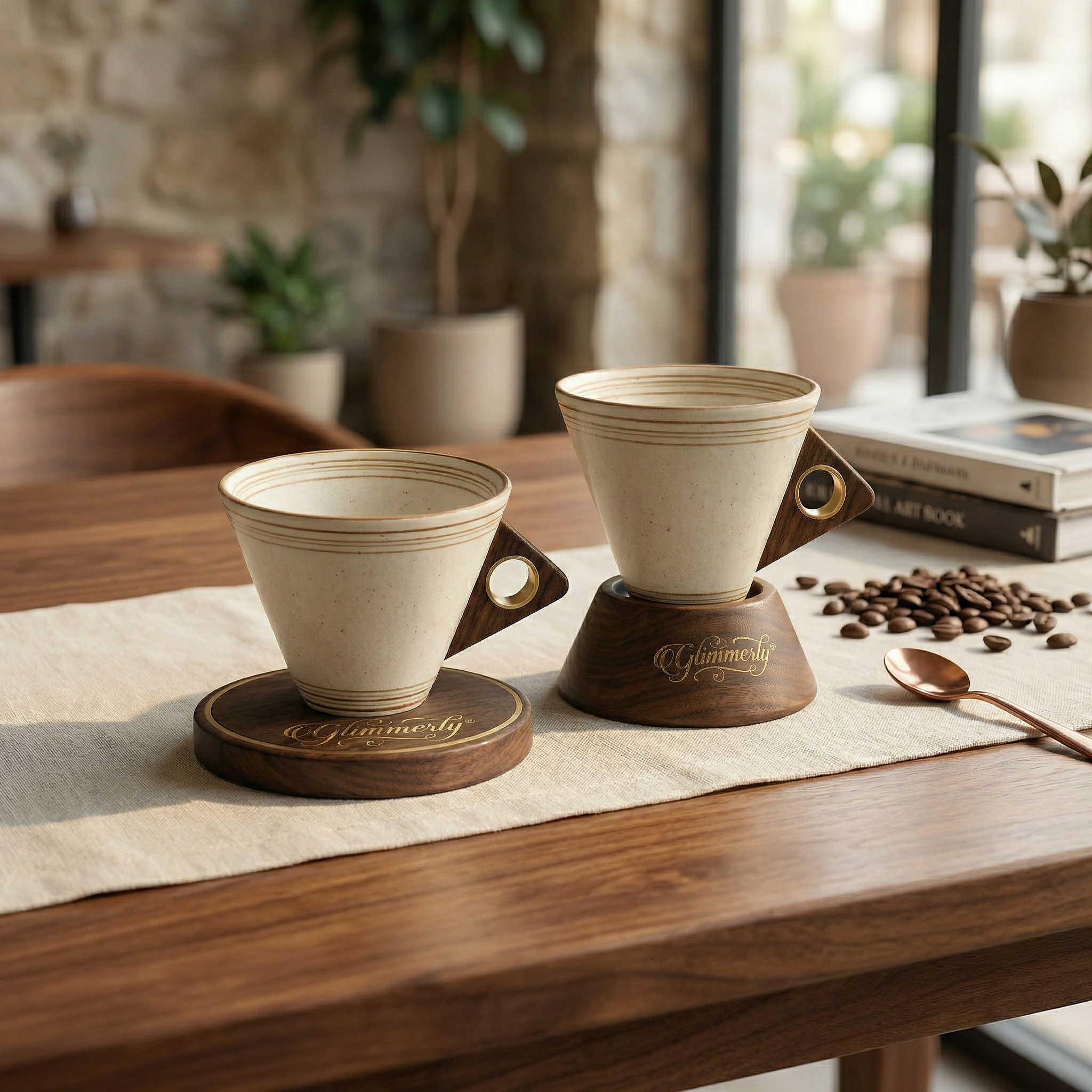 🍵𝑉𝑖𝑛𝑡𝑎𝑔𝑒 𝐶𝑜𝑓𝑓𝑒𝑒 𝑀𝑢𝑔 𝑤𝑖𝑡ℎ 𝑊𝑜𝑜𝑑𝑒𝑛 𝐻𝑎𝑛𝑑𝑙𝑒 & 𝑆𝑎𝑢𝑐𝑒𝑟😆