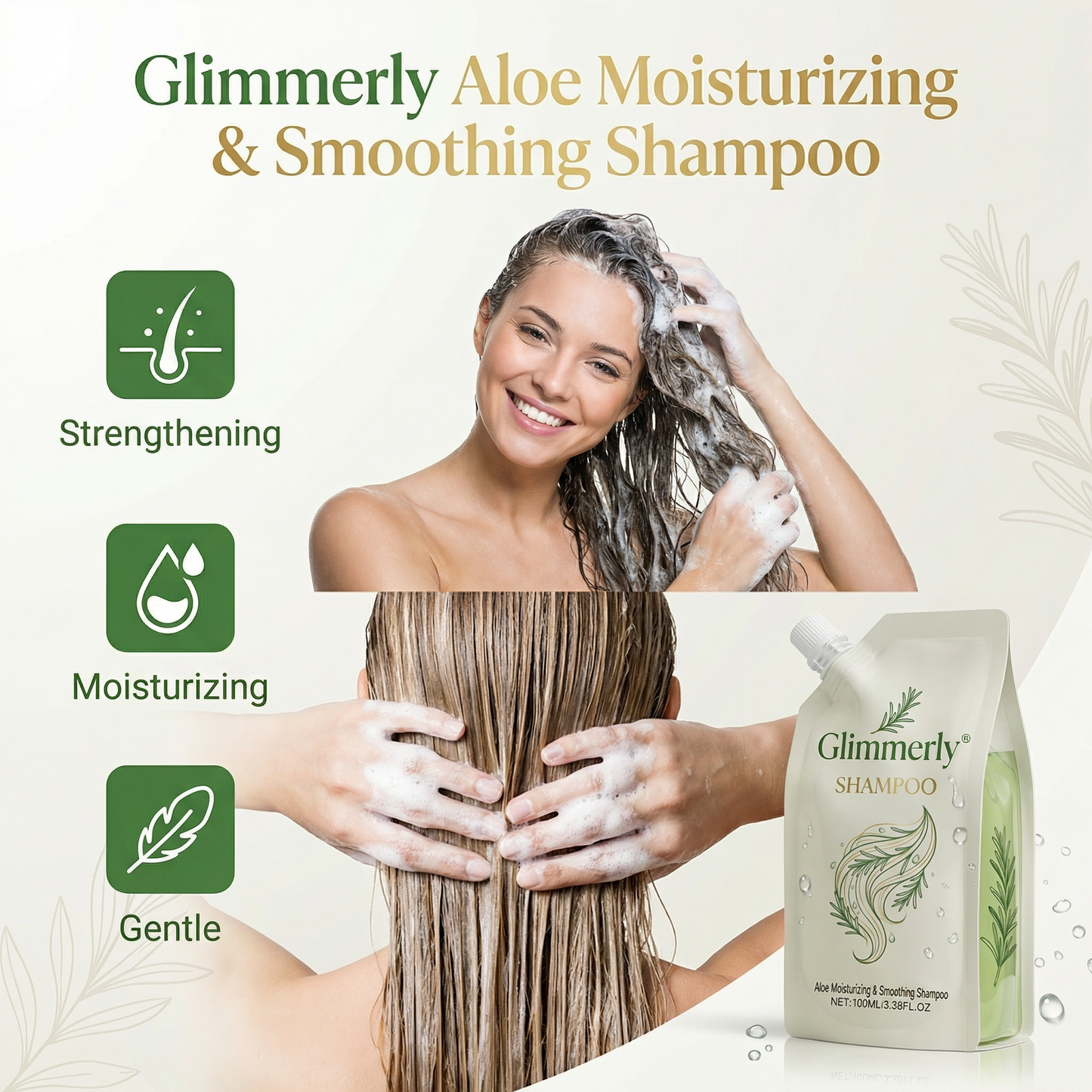 Glimmerly® Aloe Repair Shampoo — Hydrate, Strengthen & Restore Hair Naturally